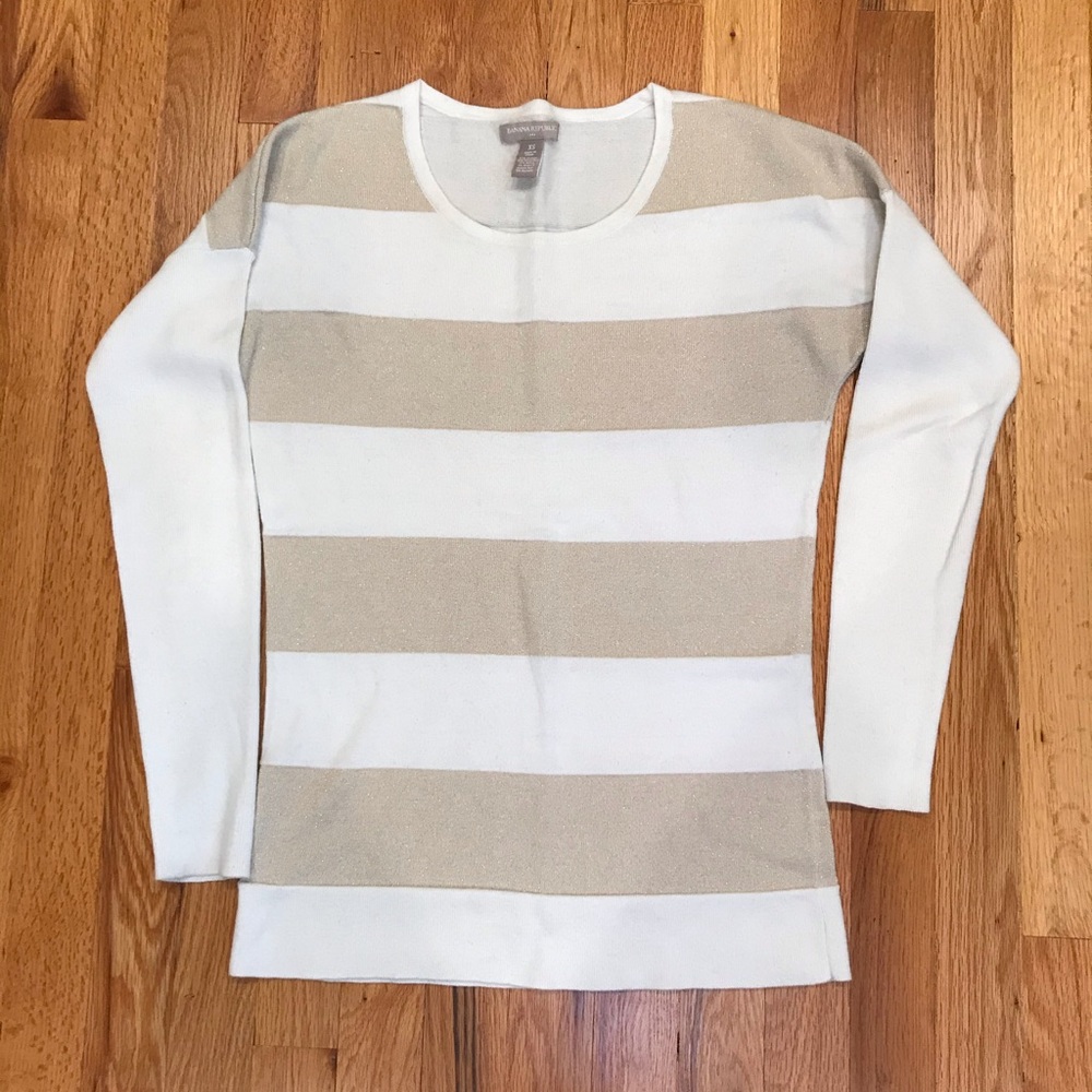 BRF Gold Shimmer and Ivory Sweater